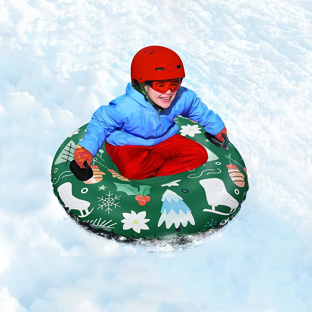 Christmas Snow Tube For 2 Persons Inflatable Snow Sled With - Temu