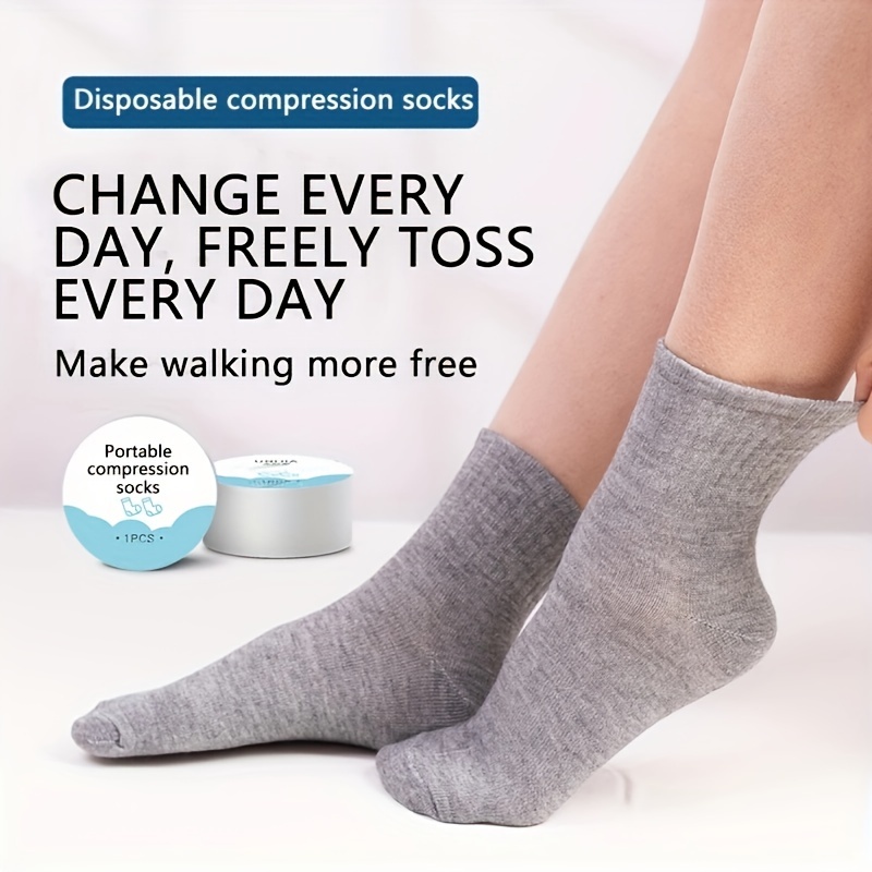 10 Pairs of Portable Disposable Breathable Replacing Stretchy Socks for  Business Travel(White)