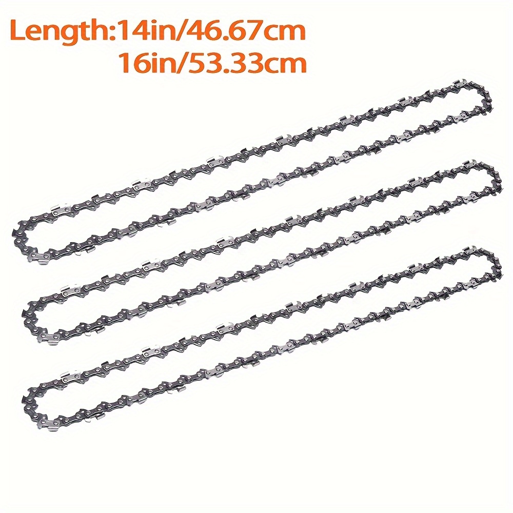 3pcs Chaînes tronçonneuses 3/8 1,3 mm 52 maillons longueur guide