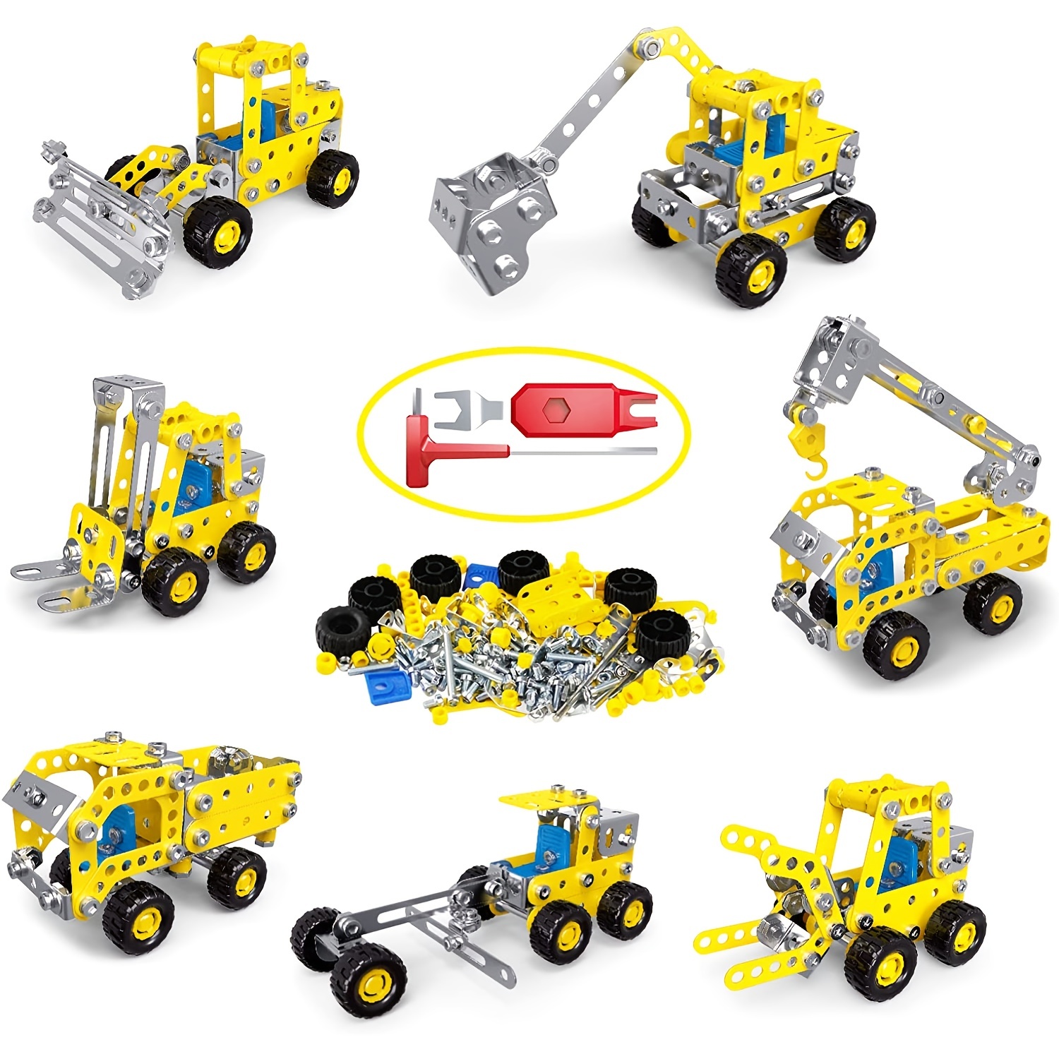 Erector by Meccano Bulldozer Model Vehicle Building Kit, STEM Education Toy  for Ages 8 & up