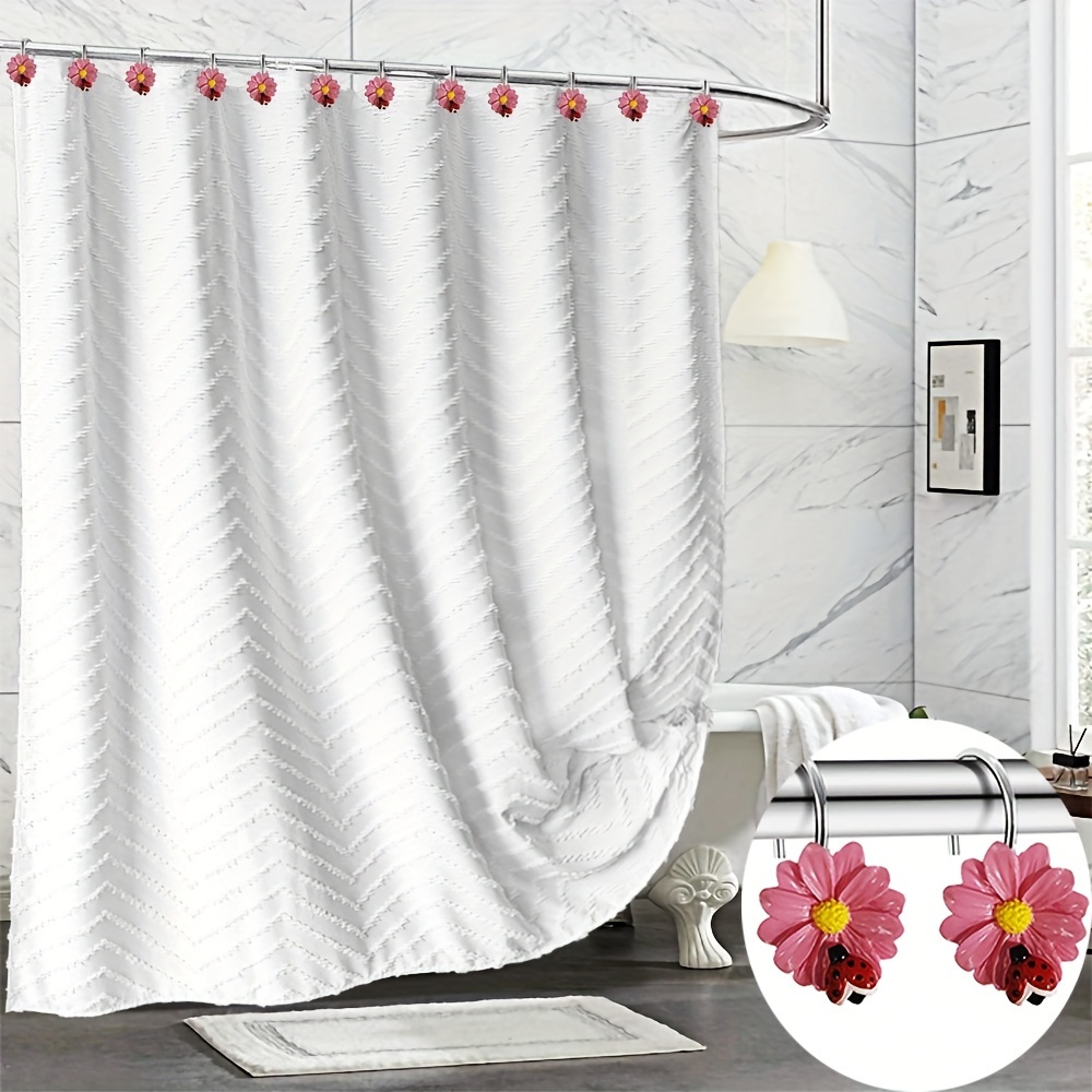 Shower Curtain Hook Ladybug Flower Resin Cute Creative - Temu Canada