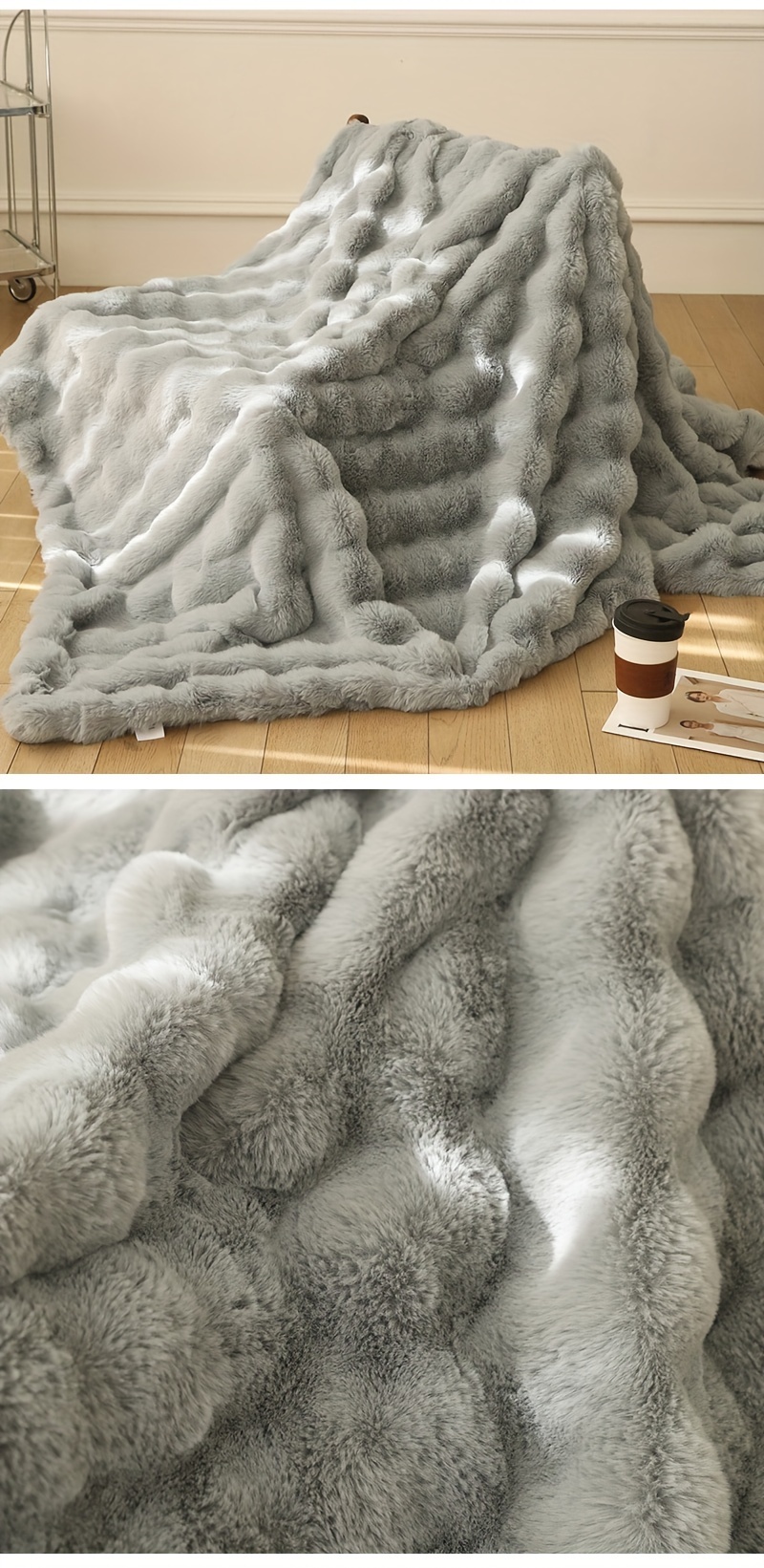 Soft Blanket Seersucker Fleece Double sided Blanket Lunch Temu