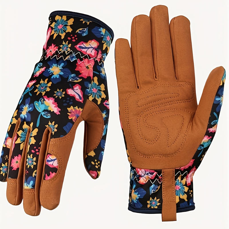 Gants de travail en cuir pour femme jardinier plantation, gants de  jardinage de protection durables, (vert)