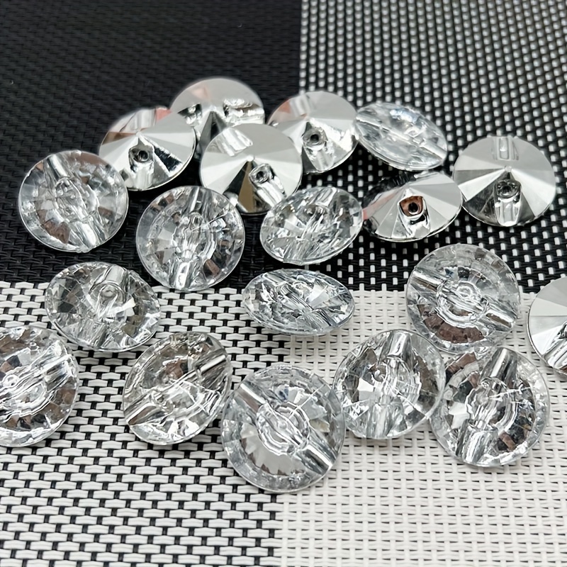 Round Acrylic Crystal Buttons Rhinestone Upholstery Buttons - Temu