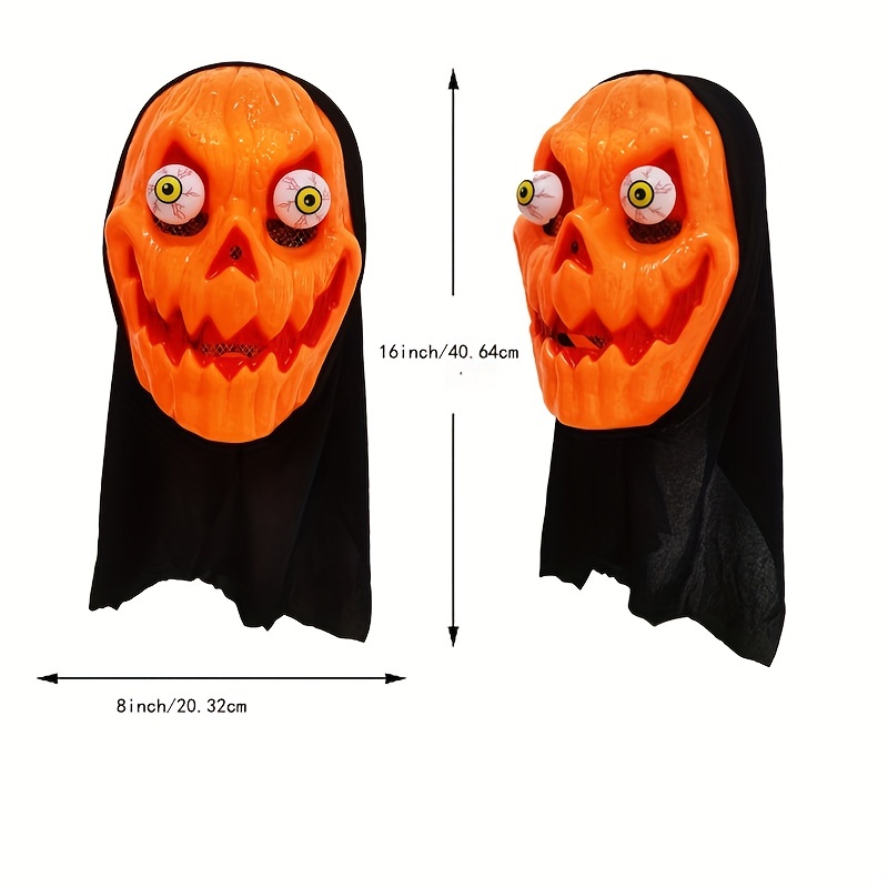 Halloween Terror Ghost Scary Pumpkin Mask, Halloween Pumpkin Face Head Masks for Cosplay,Temu