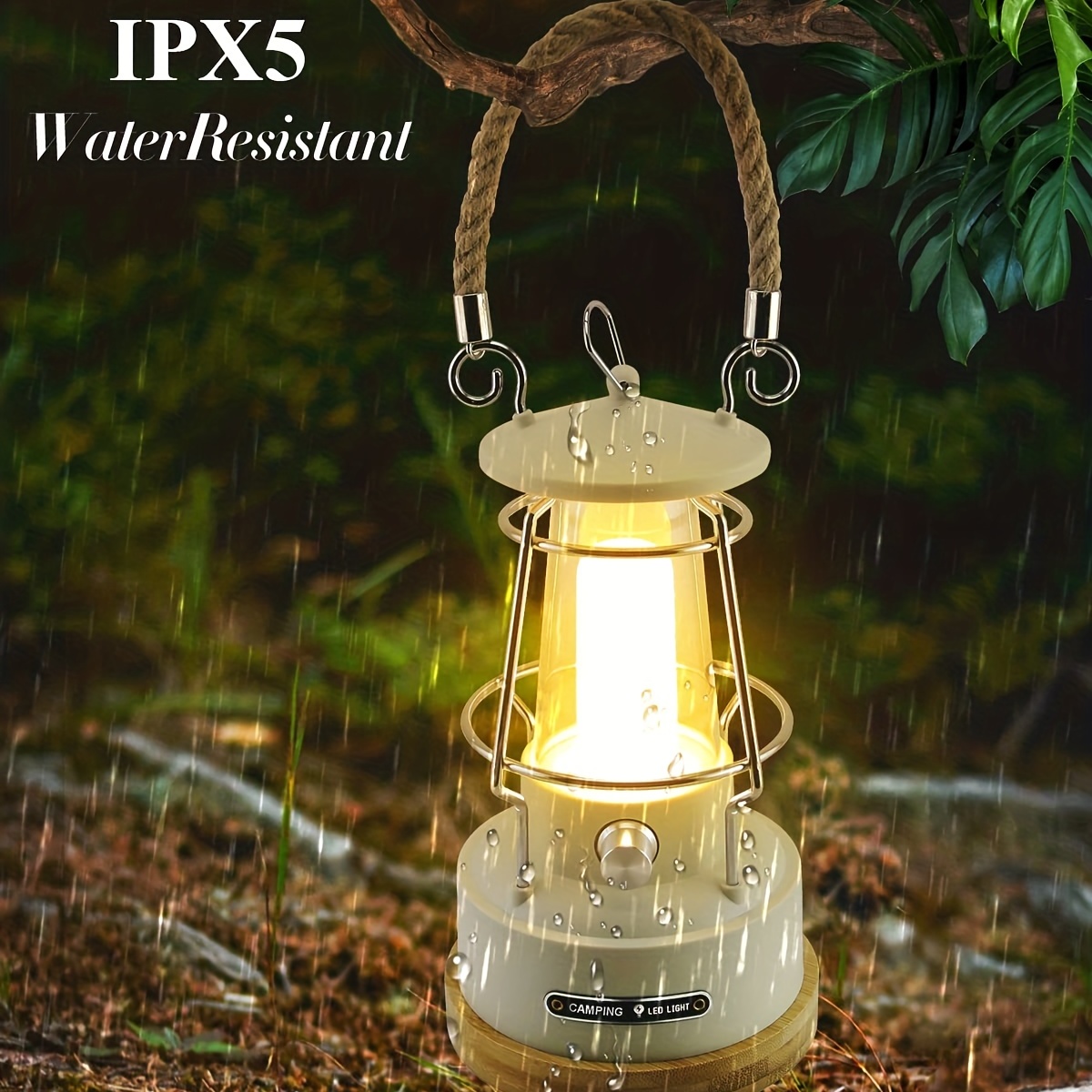 Lanterne portable rétro vintage – rechargeable, éclairage LED - Promodeal