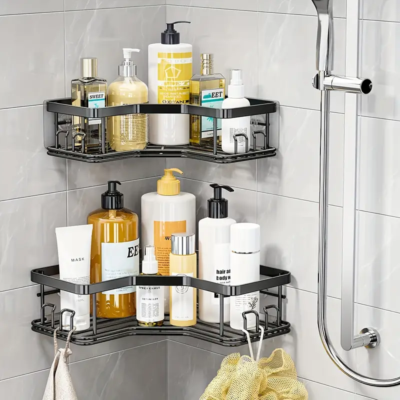 Corner Shower Caddy, Shower Organizer Corner Shower Shelf With 8