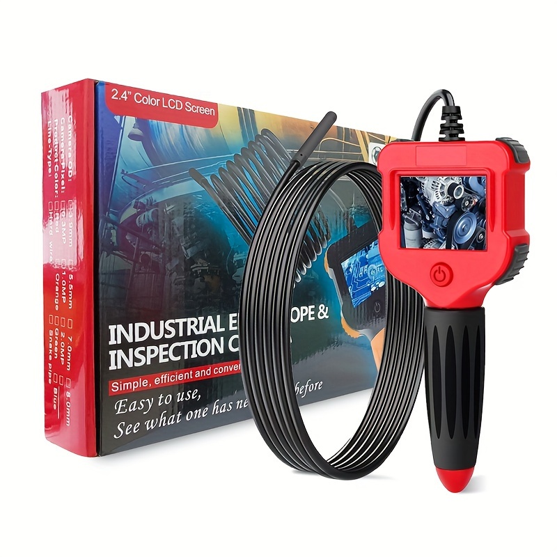 1 Set Single Lens Borescope Inspection Camera, 5.5mm, Professional  Industrial Endoscope With 6 LED Light, Digital Video Scope Camera, 2.4 HD  Screen