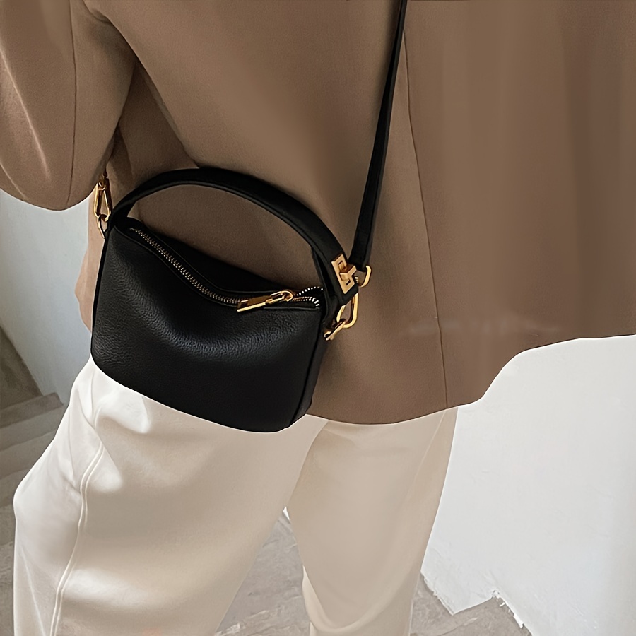 

Elegant Pu Leather Handbag For Women, Casual Small Hobo Bag, Single Shoulder Satchel, Crossbody Purse