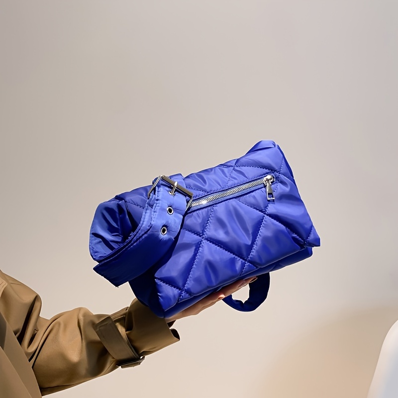 Women Puffer Shoulder Messenger Bag Nylon Padded Quilted Girl Tote Handbag  Purse