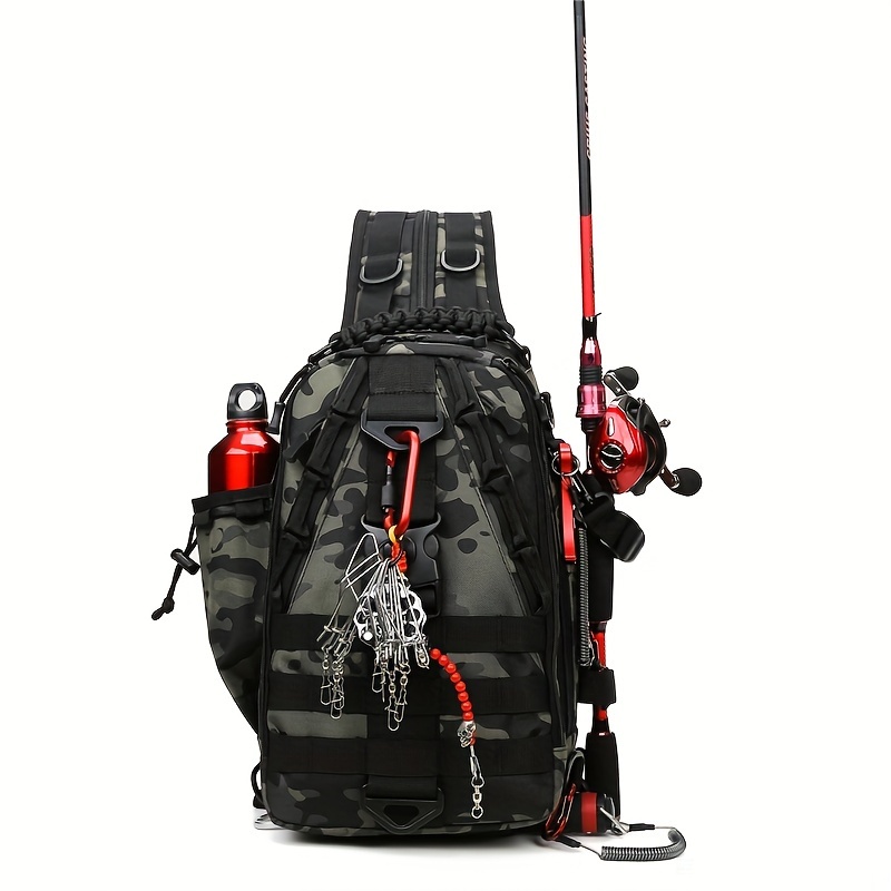 MoiShow Ultralight Fishing Tackle Backpack with Rod Holder and  Water-Resistant 1000D Nylon for Anglers | Multifunctional Design