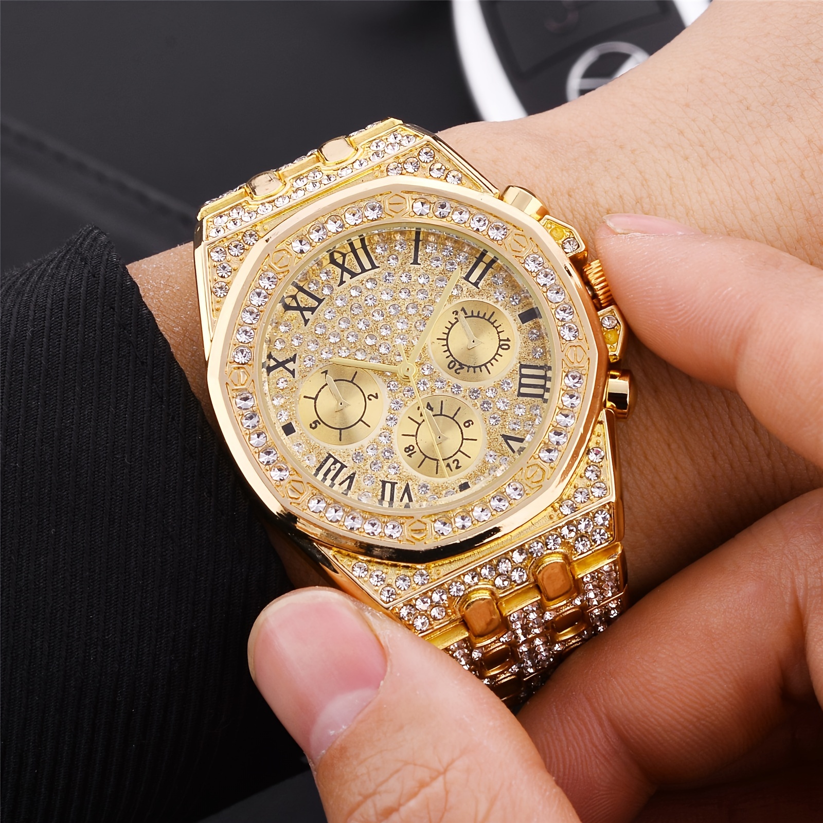 Fashion Hip Hop Punk Style Men's Quartz Watch High end - Temu