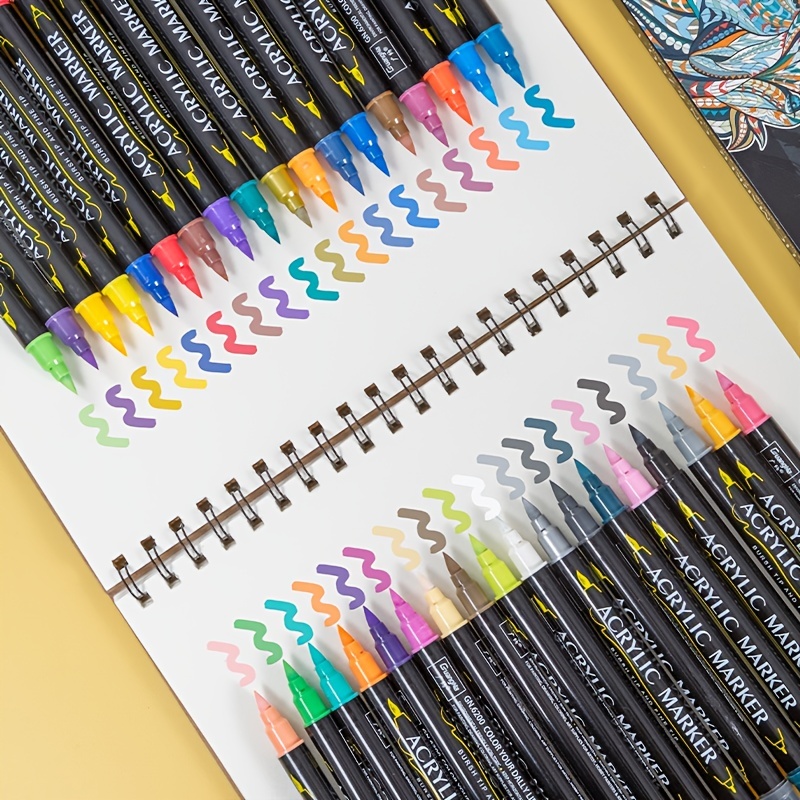 Unlock Your Creative Potential With Guangna's Multi-colored Acrylic Paint  Brush Markers - Perfect For Rock Paintings, Ceramics, Glass, Wood, Canvas &  More! - Temu