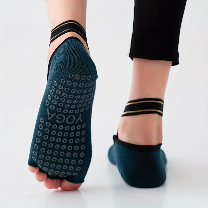 1 Pair Toeless Backless Yoga Socks, Professional Anti-skid Grips Breathable  Sports Socks For Pilates, Barre, Ballet