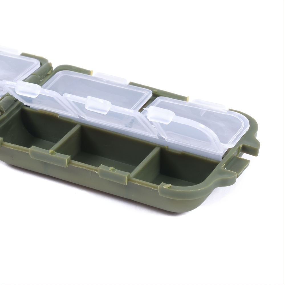 Waterproof Mini Fishing Tackle Box 10 Compartments Hooks - Temu Canada