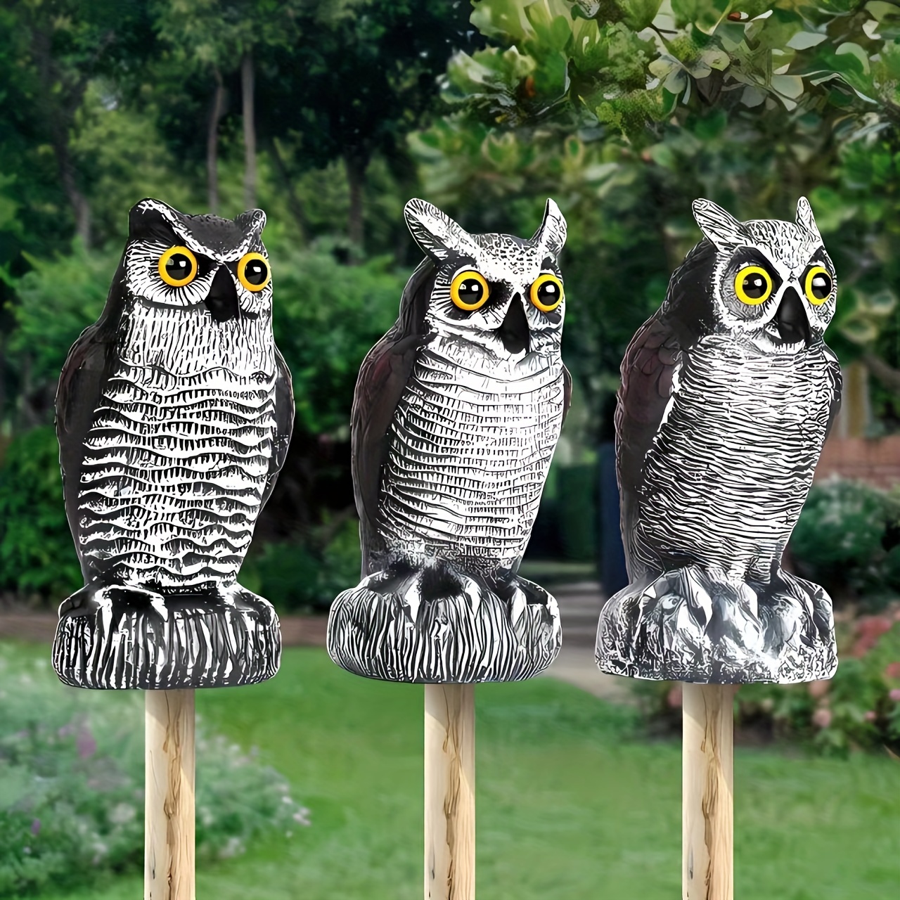 1pc Art De Jardin Bird Décoratif De Jardin En Métal Owl - Temu France