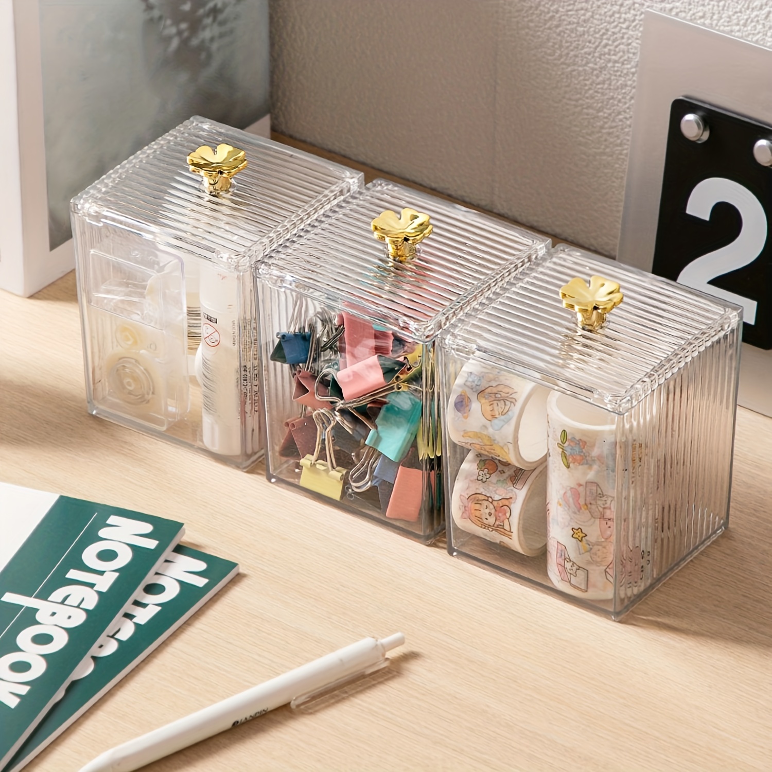 Desktop Storage Box Transparent Dust proof Hair Accessories - Temu