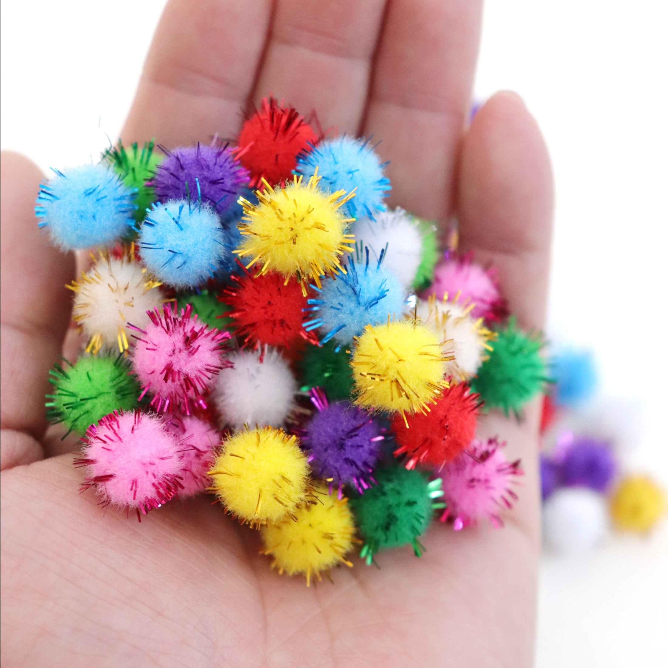 Multicolor High Elastic Pom Pom Balls, Multifunctional Fuzzy Balls For Diy  Craft Making - Temu