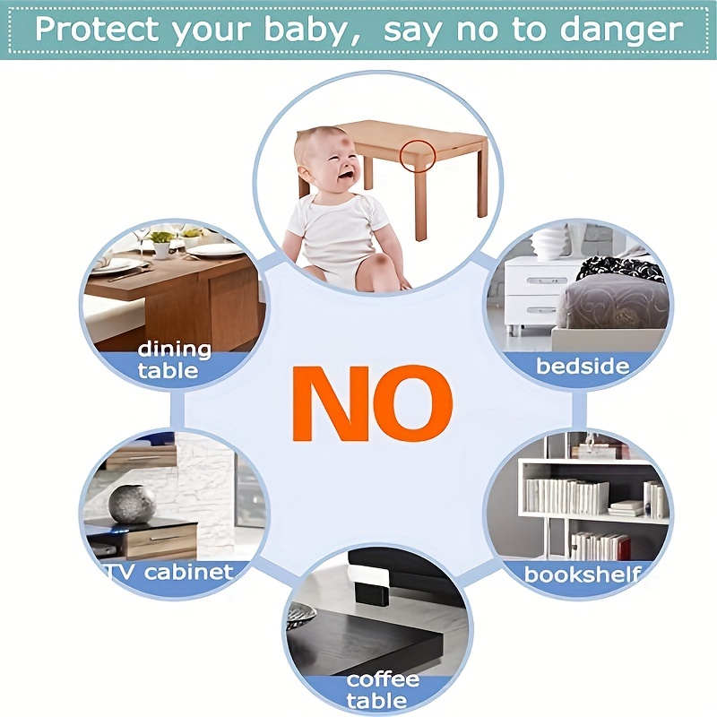 Protector de esquina de mesa de bebé de silicona transparente, Protector de  esquina de mesa de bebé 12 piezas, Protector de mesa inodoro con adhesivo  3M TUNC Sencillez