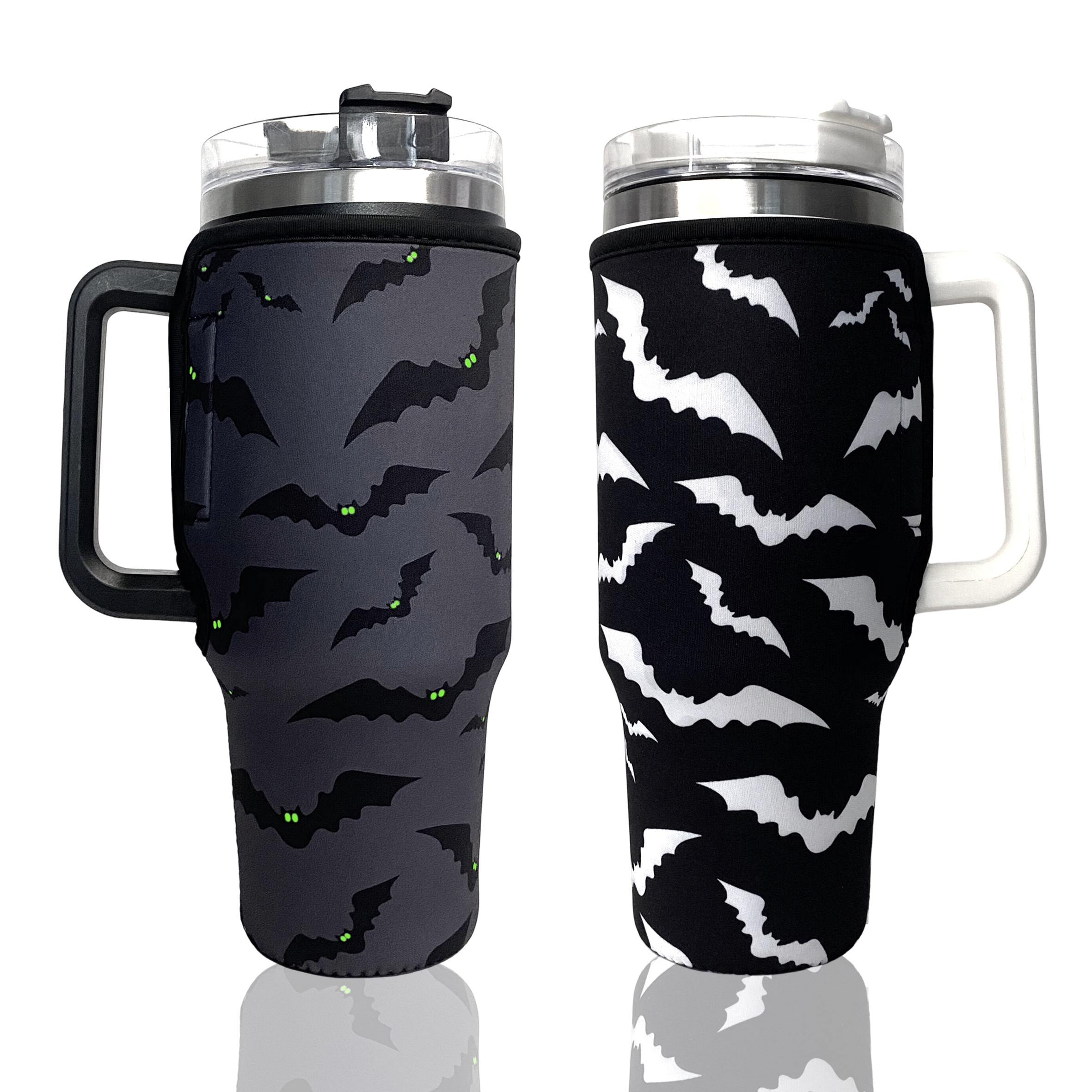 

1pc Reusable Tumbler Sleeve For 40oz/1200ml Mugs, Coffee Cups With Bat Pattern Print, Anti-slip & Scratch Protection Cups Covers