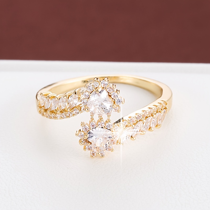 Heart Zirconia Adjustable Ring by Wheat Spike