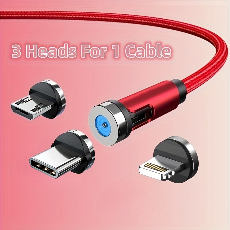

Magnetic Charging Cable, 540° Rotating Magnetic Phone Charger Nylon Braided Magnetic Usb Cable For Iphone/micro Usb/type C Device