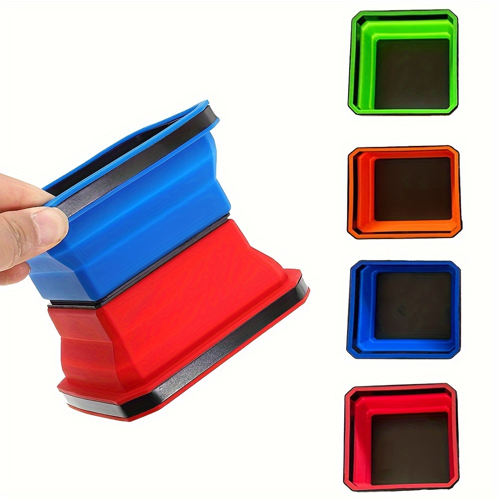 Foldable Magnetic Parts Tray Collapsible Tool Storage Holder 4.5in