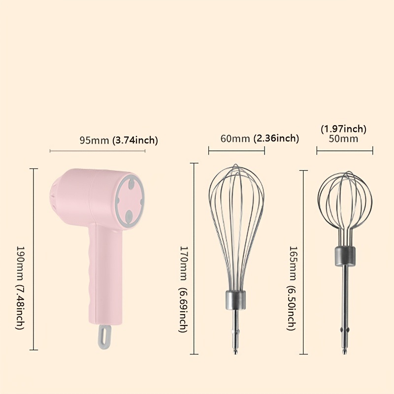 Electric Mixer, Rechargeable New 3 in 1 Mini Electric Whisk  Handheld Mixer Egg Beater Set,Stainless Steel Egg Whisk, Mash Garlic  Stirrer Wireless Food Blender Tool For Kitchen: Home & Kitchen