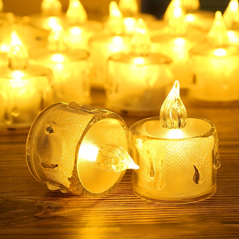 12 pezzi a batteria gocciolante candelina senza fiamma, candele nere  realistiche, luci da tè votive a led per matrimonio, festa, Halloween,  Natale, Home de