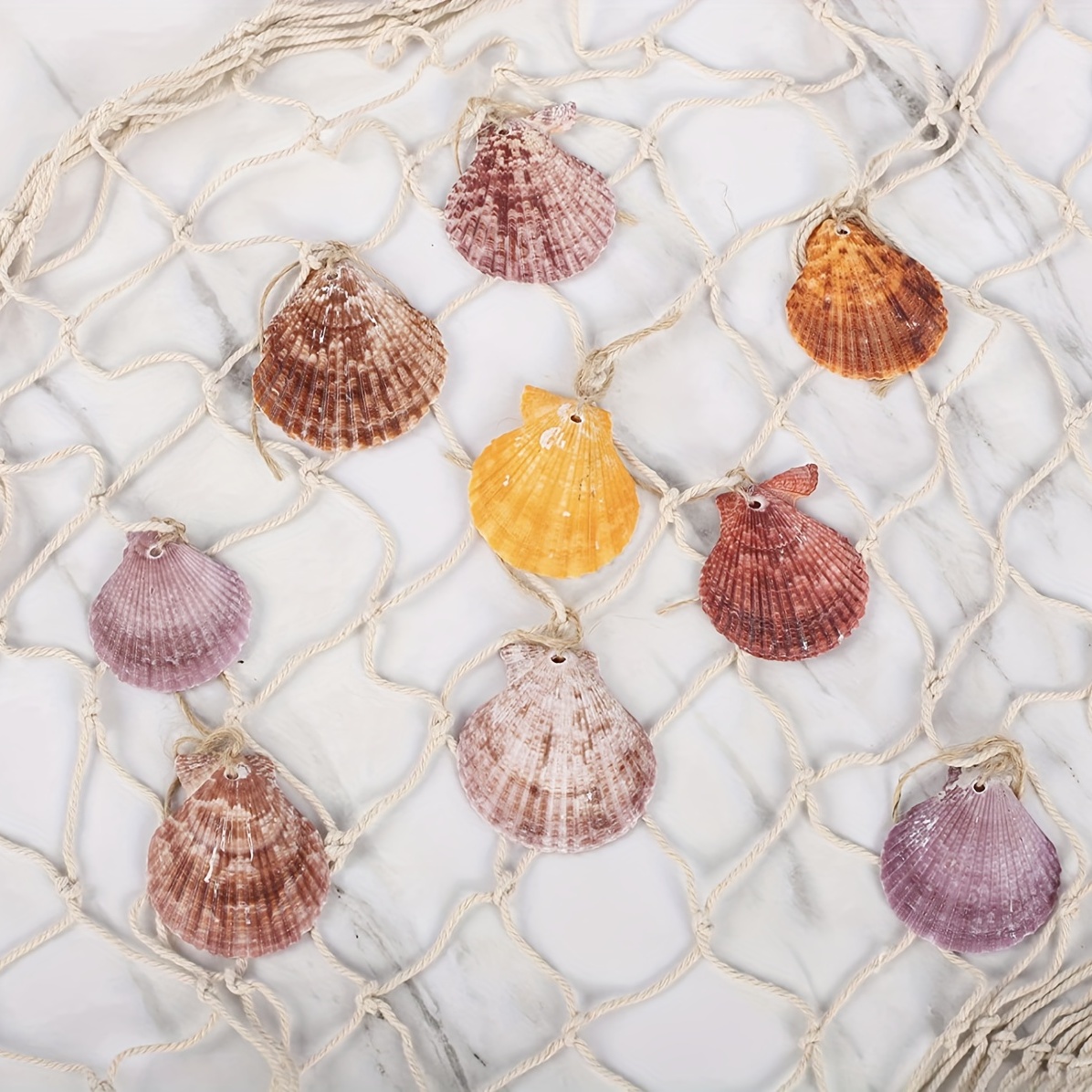 Natural Fish Net Shells Cotton Fishnet Wall Hanging Fishnet - Temu