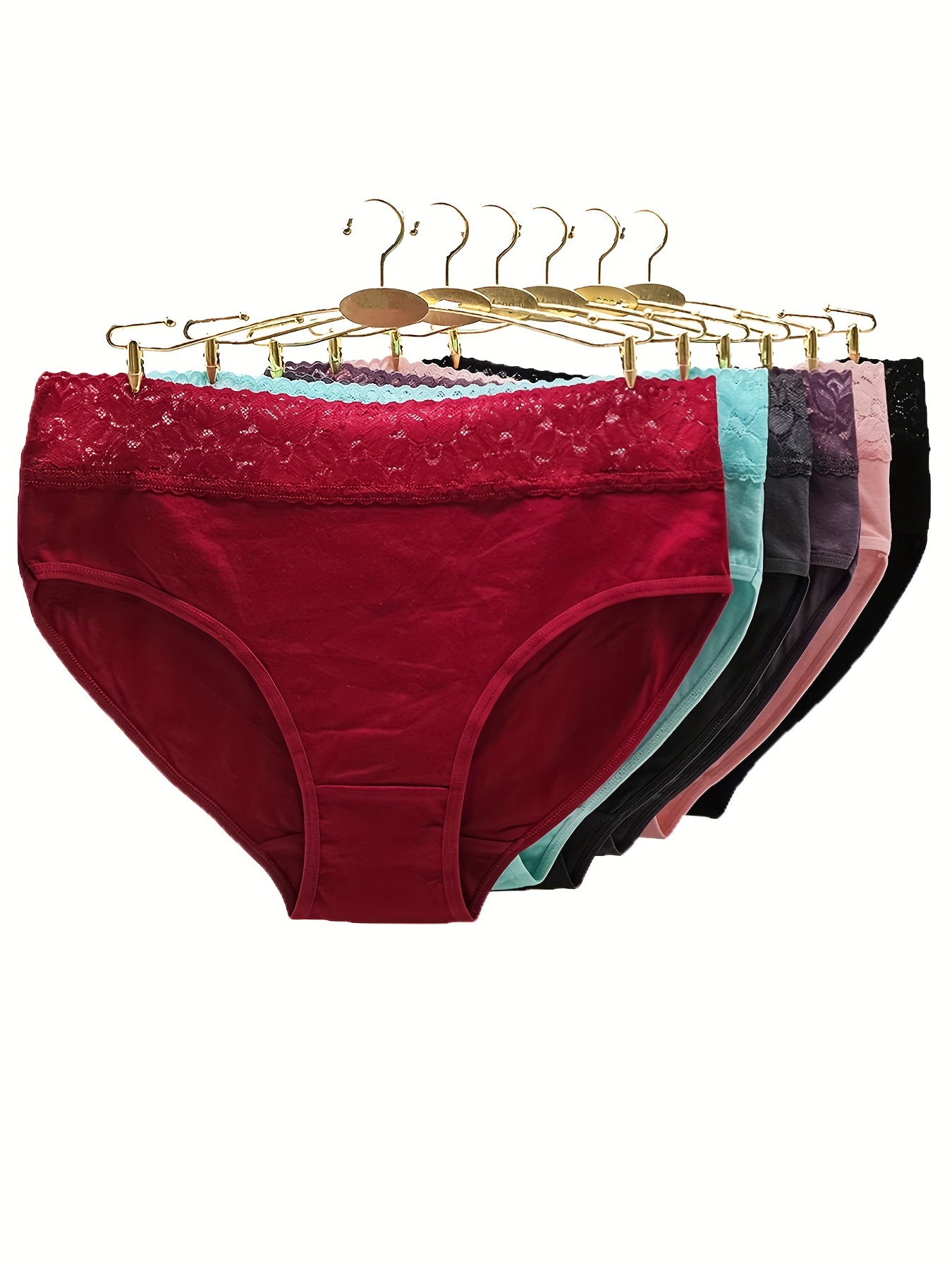 Cotton Women's Briefs Panties Low Waist Lace Underwear Women - Temu