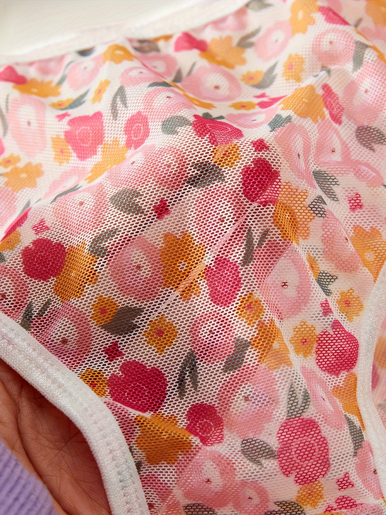 Cute & Soft Ditsy Floral Pattern Lingerie Set, Underwire Push Up Bra &  Panties, Women's Underwear & Lingerie