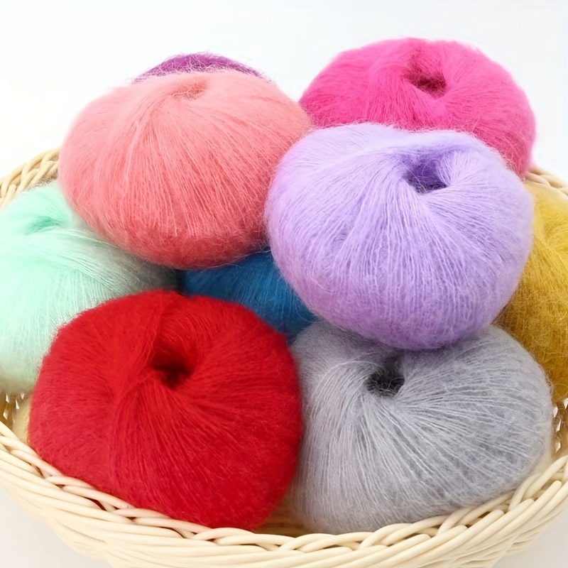 Mohair Yarn Soft Warm Wool Yarn For Diy Crocheting And - Temu