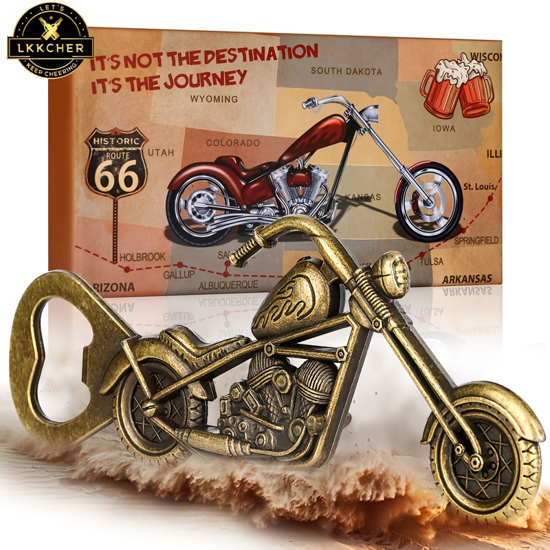 LKKCHER Cadeaux Personnalisés Moto bière pour Homme, Ouvre-bouteille Moto,  Cadeaux Tête de Mort, Cadeau Fête des Pères, Cadeau de Noël Cadeau
