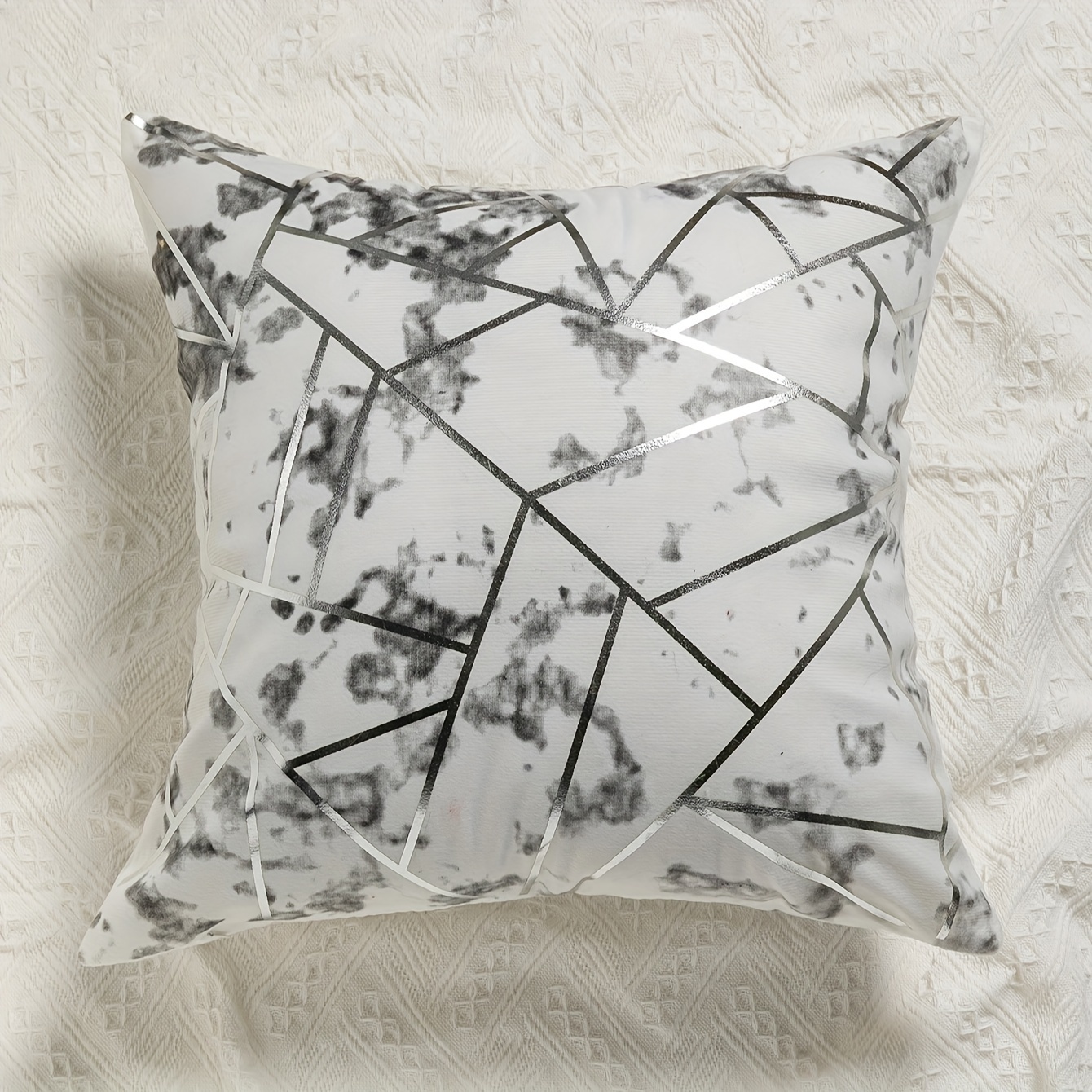 

1pc, Marble Printed Polyester Cushion Cover, Pillow Cover, Room Decor, Bedroom Decor, Sofa Decor, Collectible Buildings Accessories (cushion Is Not Included)