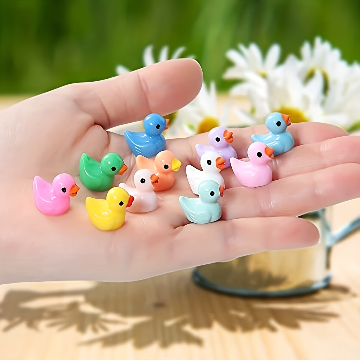 Rachan130 Pcs Mini Ducks Bulk Resin Duck Figurines for Miniature Landscape  Garden Aquarium Potted Accessories Home Prank Game Dollhouse Decor Office