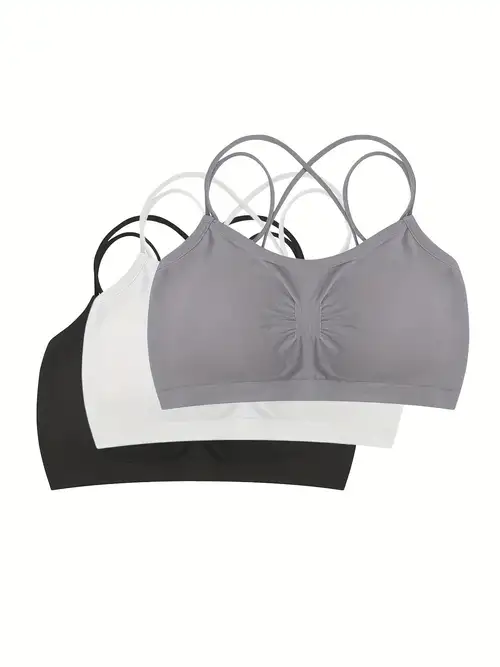 5 Pcs Seamless Wireless Bras, Soft & Comfy Solid Bra With Removable Pads,  Women's Lingerie & Underwear