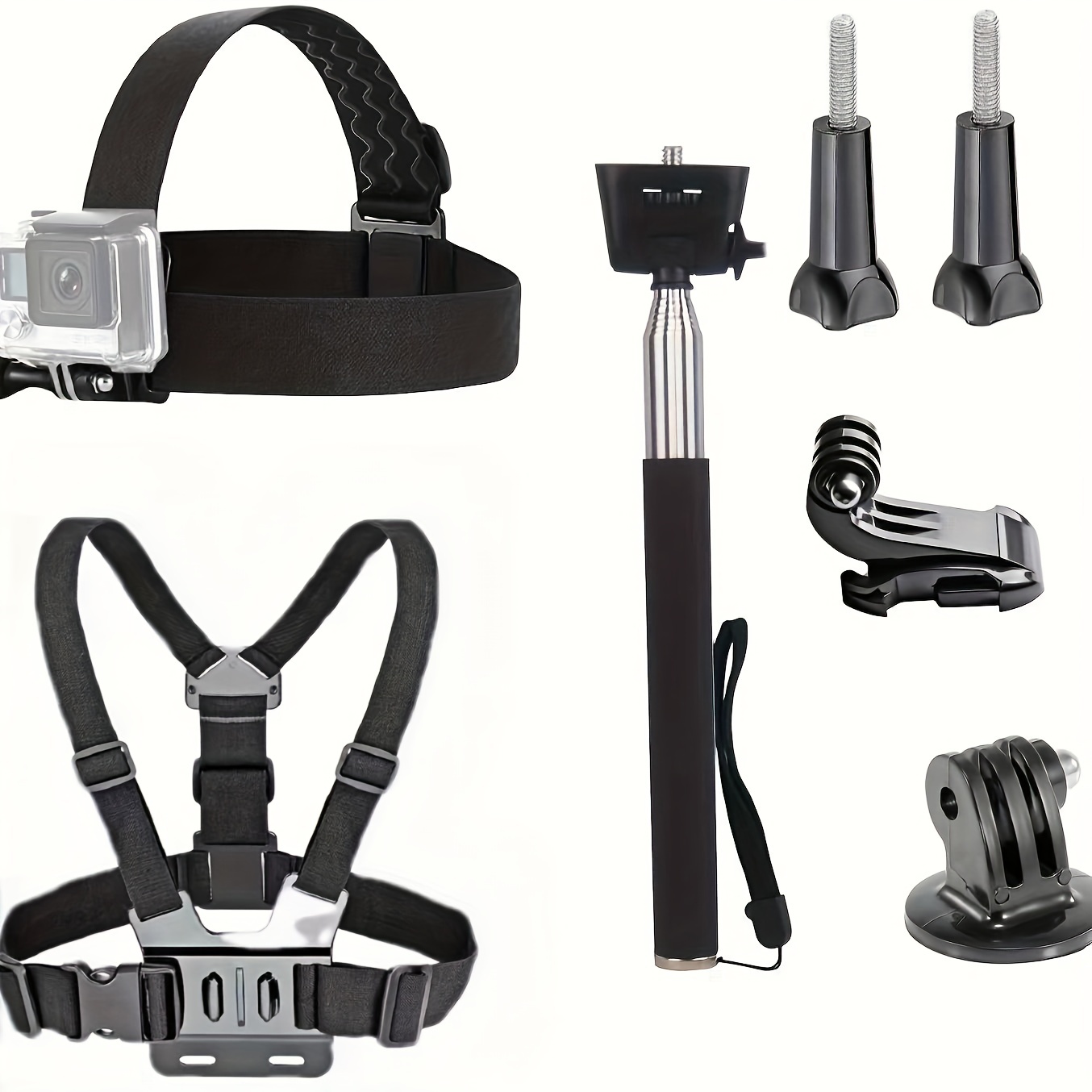 1 Universal Action Camera Accessories Kit Head Strap - Temu