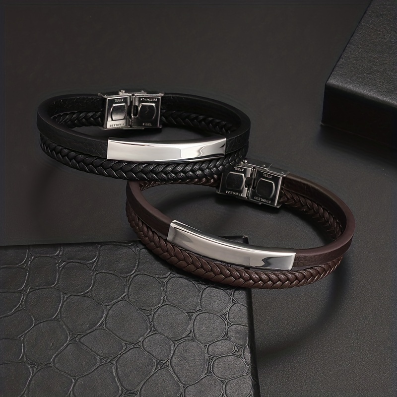 Men's Multilayer Braided Leather Rope Bracelet