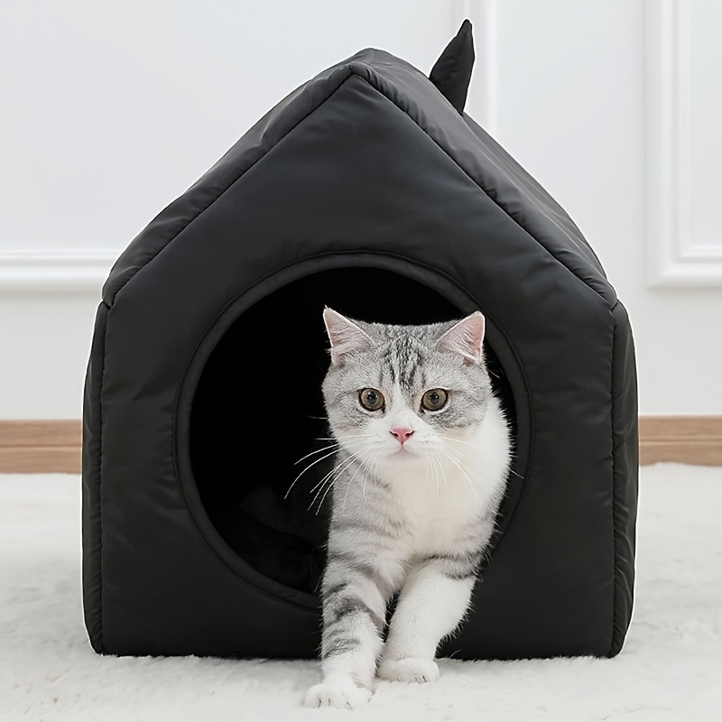 暖かい 猫用ベッド ペットハウス 子猫 洞窟 クッション 小型 猫テント