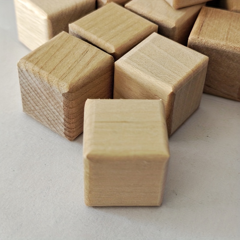 Wooden Cubes Unfinished Blank Square Wood Birch Blocks, for Painting and  Decorating, Puzzle Making, Crafting and DIY Projects