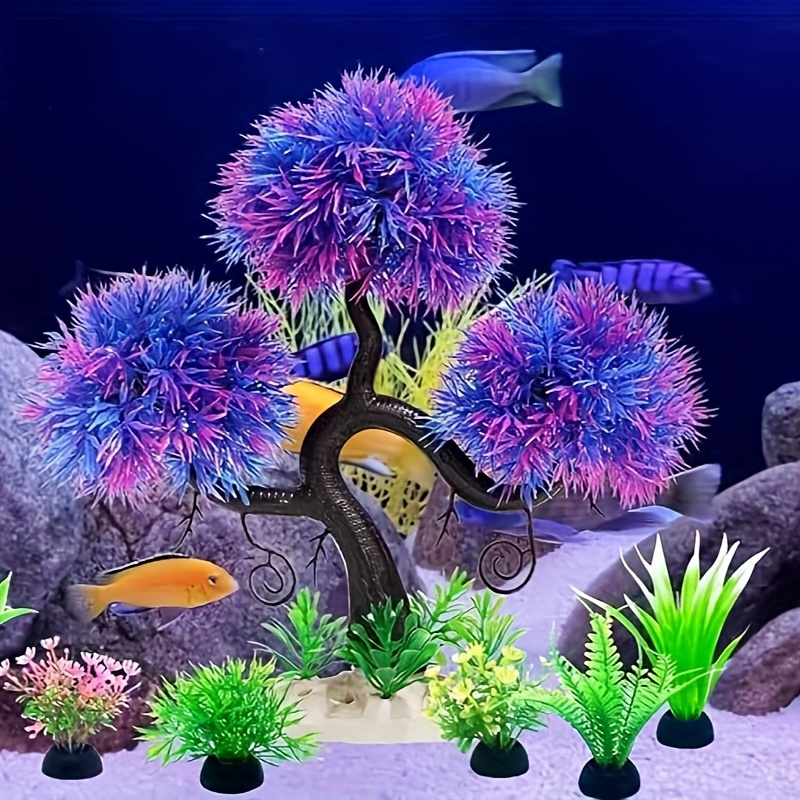 Artificial Coral Reef Purple Flower Aquarium Ornament Landscaping Fish Tank  DIY