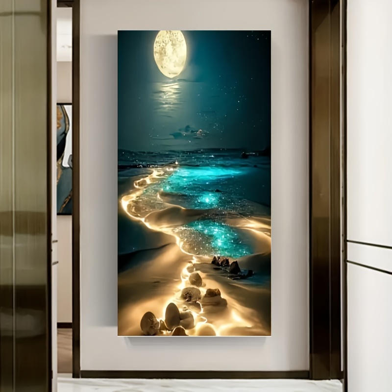 DIY Large Diamond Painting, 5D, Cross Stitch, Wall Art, Moon, Full Round  Drill, Embroidery for Home Decor, Landscape