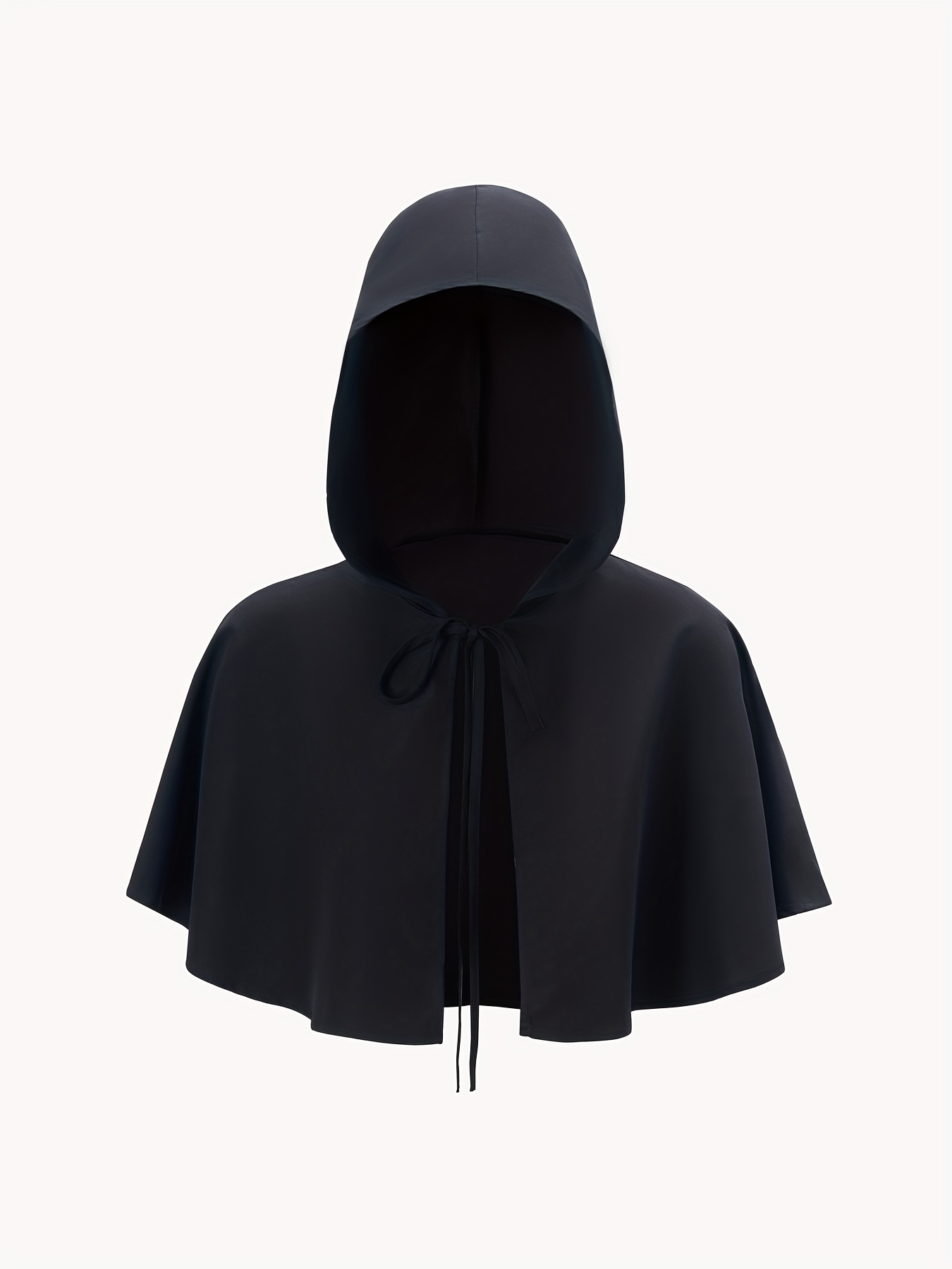 Halloween Cosplay Tie-neck Cape, Grim Reaper Medieval Hooded Cape