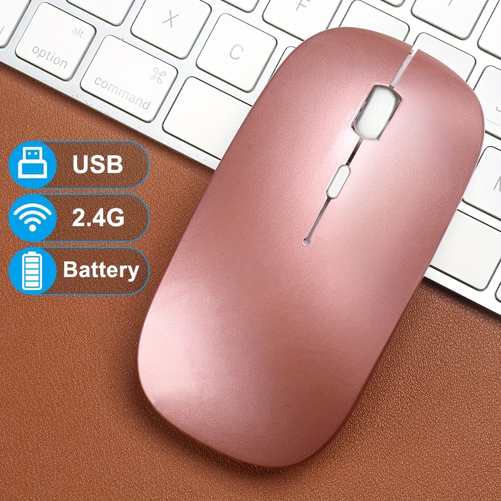 Ratón rosa para juegos, ratón USB C tipo ratón para ordenador
