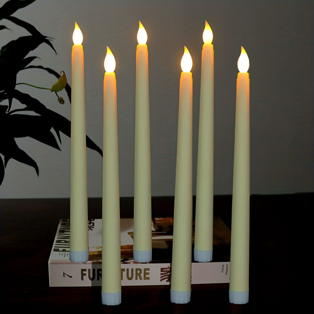 3 Pezzi Di Candele A LED Senza Fiamma, Luce A Candela A LED Senza Fiamma,  Lampada A Candela Lunga Senza Fiamma, Alimentata A Batteria Per La  Decorazione Della Tavola Da Pranzo A