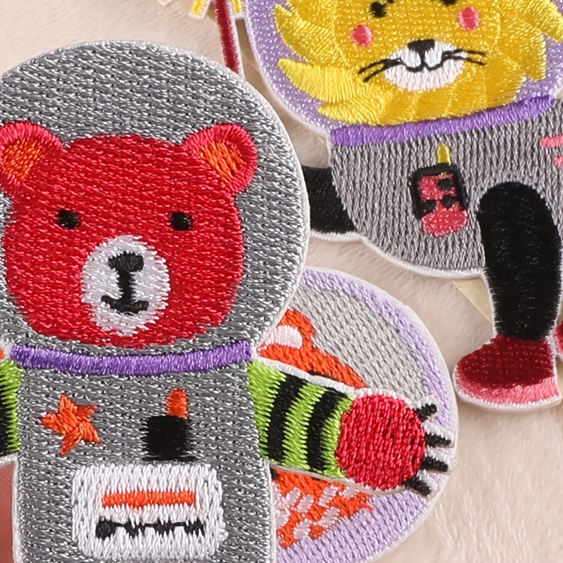 3pcs Space Animal Patches for DIY Clothes Decor