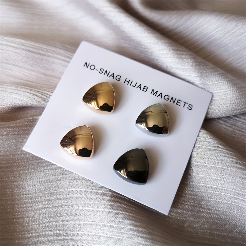 Pack of 4 Pairs Hijab Magnets / Magnetic Brooches Metallic Pin / Hijab  Accessories / No Snag Hijab Magnet 