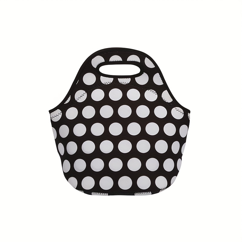  White Polka Dot With Black Lunch Bags for Women Lunch Tote Bag  Lunch Box Water-resistant Thermal Cooler Bag Lunch Organizer for Working  Picnic Beach Sporting: Home & Kitchen