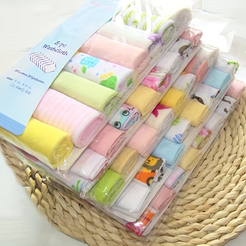 8Pcs/Set Baby Towel Newborn Colorful Towel Wash Cloth Bathing